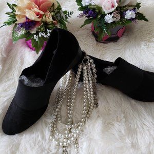 SUPER SALE  ** NWOT ** BLACK WEDGE SLIP ON SHOES